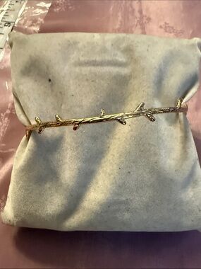Gold Twig Bangle Bracelet